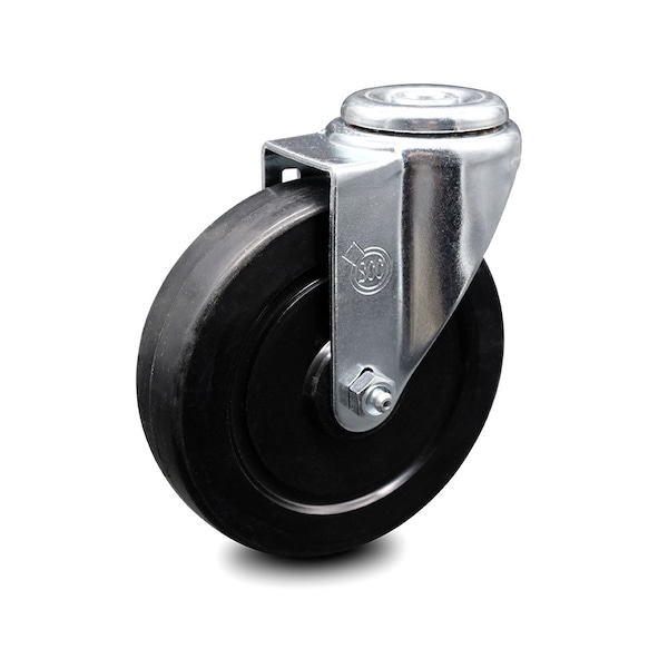 5 Inch Soft Rubber Wheel Swivel Bolt Hole Caster